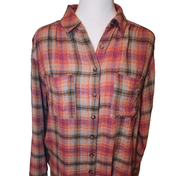 ANTHROPOLOGIE | Pilcro & The Letterpress Plaid Seamed Button Down Tunic - Picture 4 of 14